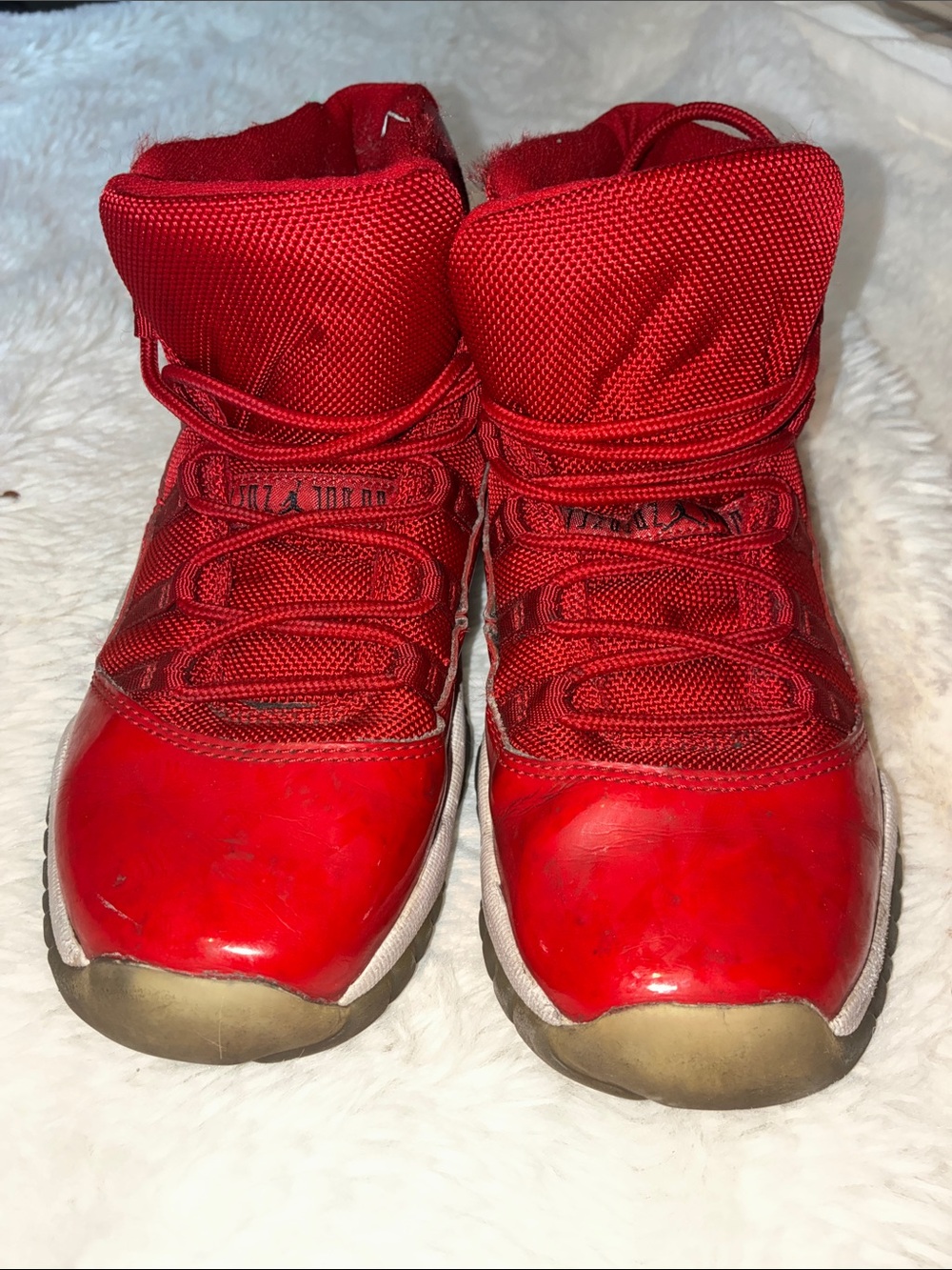 Kids Bright Red High-Top Sneakers